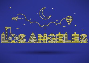 Los Angeles şehir tipografi tasarım