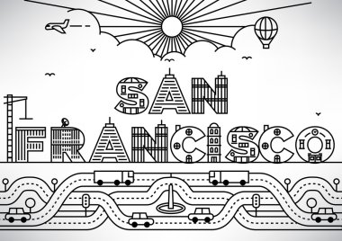 San Francisco Şehir tipografi tasarım