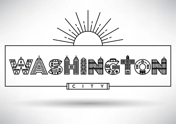 Washington City Typography Design — Stock Vector