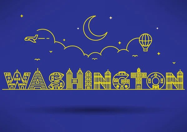 Washington City Typography suunnittelu — vektorikuva