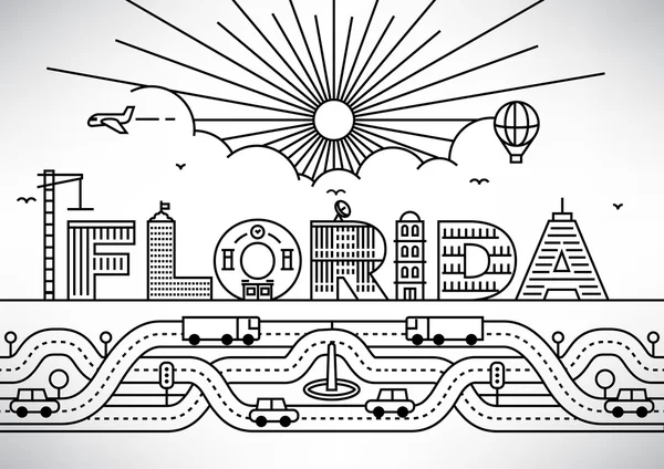 Diseño de tipografía de la ciudad de Florida — Archivo Imágenes Vectoriales