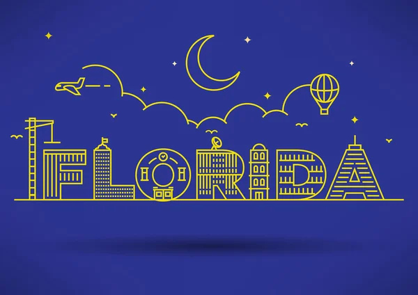 Florida city typografie design — Stockvektor