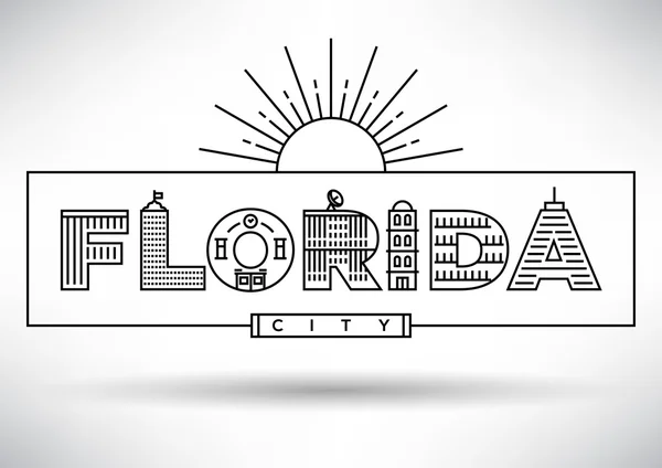 Florida City Tipografia Design — Vettoriale Stock