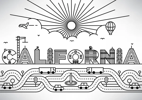 California City Typography Design — Stock Vector