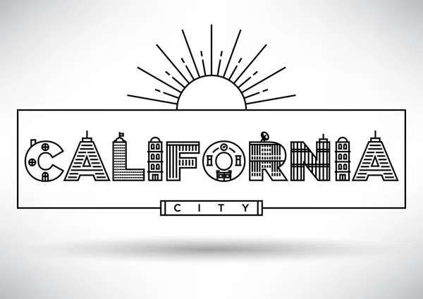 Desain Tipografi Kota California - Stok Vektor