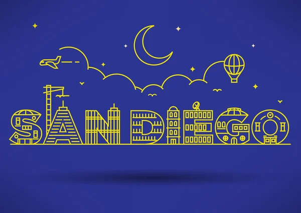 San Diego City Typographie Design — Image vectorielle