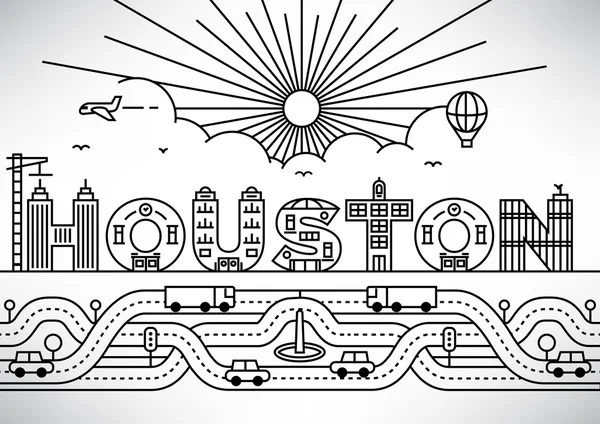 Diseño tipográfico de la ciudad de Houston — Vector de stock