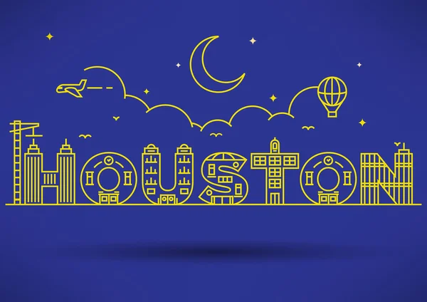 Město Houston typografie Design — Stockový vektor