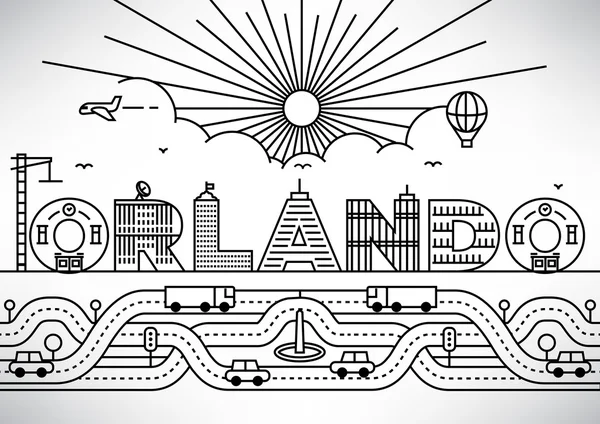 Orlando City Typography Design — Stock Vector