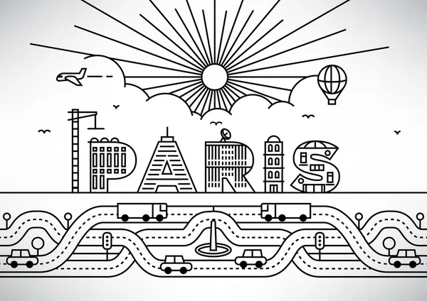 Paris City Typography Design — Stock Vector