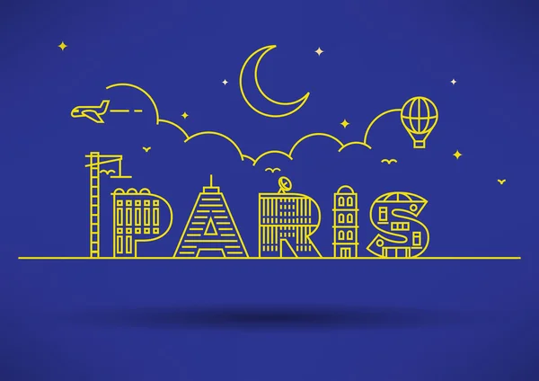 Paris City Typography Design — Stock Vector