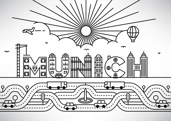 Miasto Monachium Typografia Design — Wektor stockowy