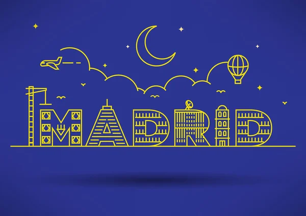 Projekt Typografia miasta Madryt — Wektor stockowy