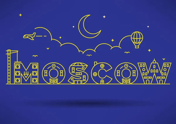 Moskva city typografi design — Stock vektor