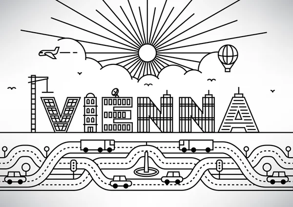 Wenen stad Typografie Design — Stockvector