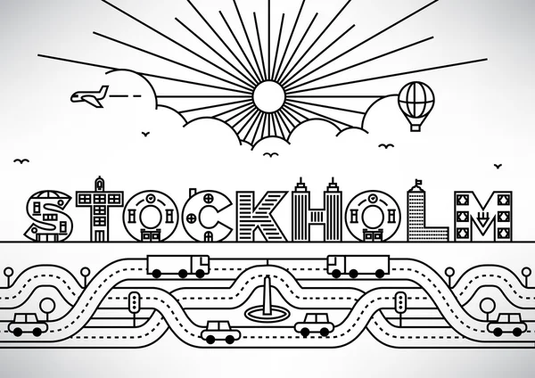 Ville de Stockholm Typographie Design — Image vectorielle