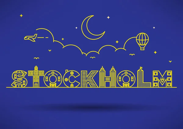 Stockholm City typografi Design — Stock vektor