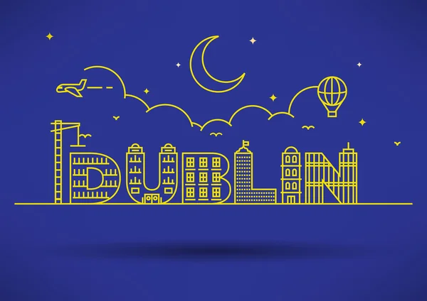 Ciudad de Dublín Tipografía Diseño — Vector de stock