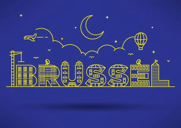 Diseño tipográfico de la ciudad de Brussel — Archivo Imágenes Vectoriales