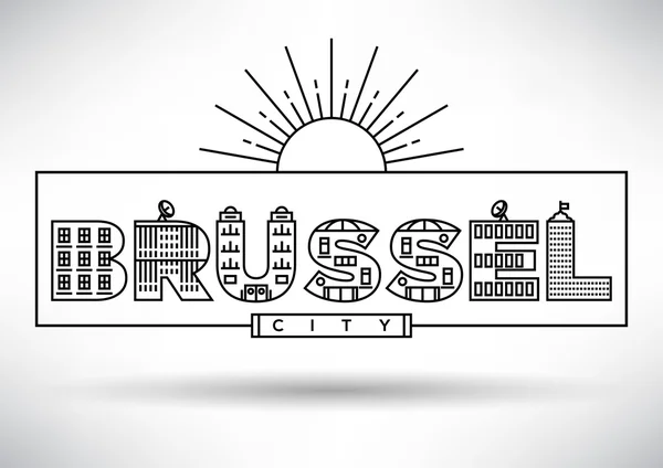 Brussel City Typography Design — Stock Vector