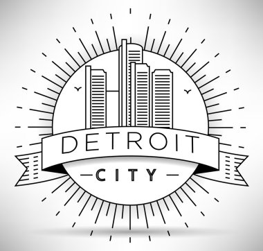 Doğrusal Detroit City siluet