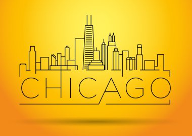 Doğrusal Chicago şehir silueti