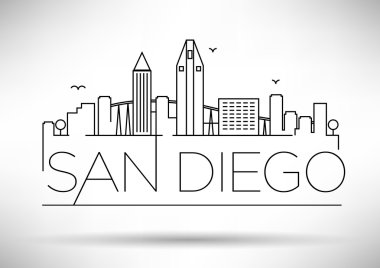 Doğrusal San Diego şehir silueti