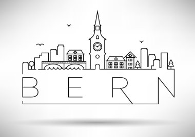 Doğrusal Bern şehir silueti