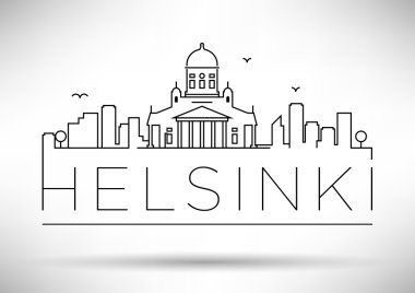 Helsinki şehir çizgi siluet