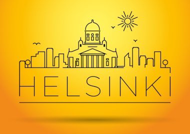 Helsinki şehir çizgi siluet