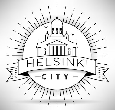 Helsinki şehir çizgi siluet