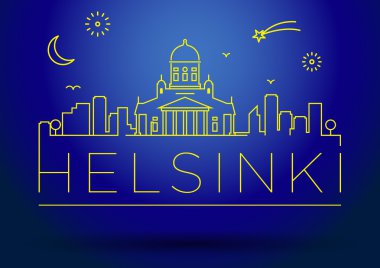 Helsinki şehir çizgi siluet