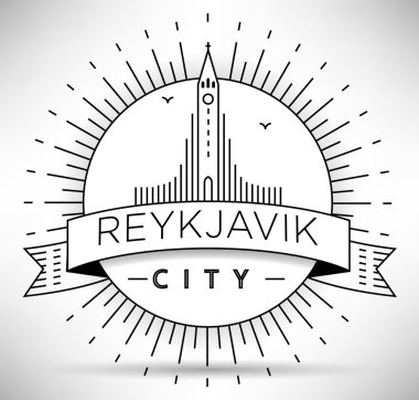 Reykjavik şehir çizgi siluet
