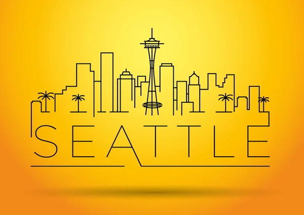 Silhouette de Seattle City linéaire — Image vectorielle