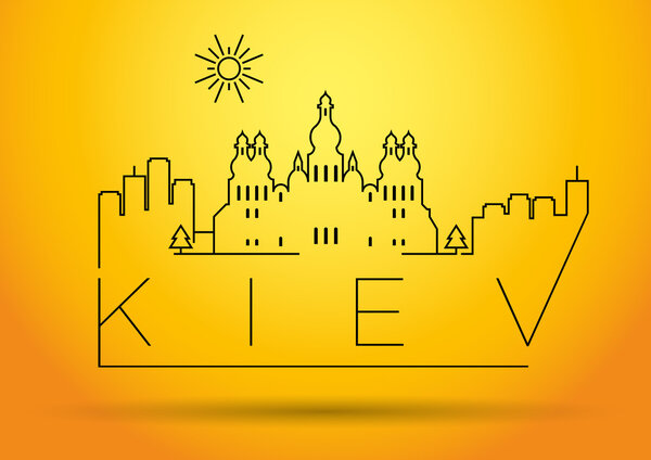 Linear Kiev City Silhouette