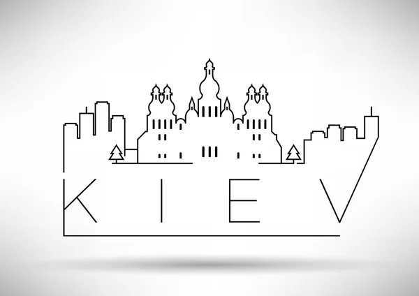 Silueta lineal de Kiev City — Vector de stock