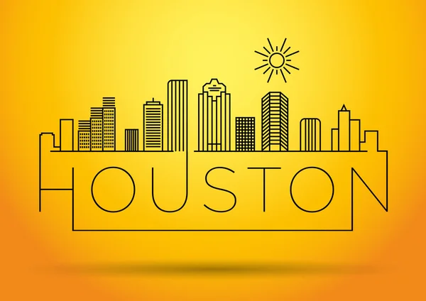 Lineaire Houston stad silhouet — Stockvector