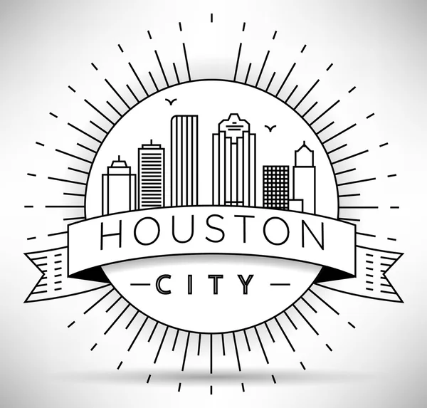 Lineaire Houston stad silhouet — Stockvector