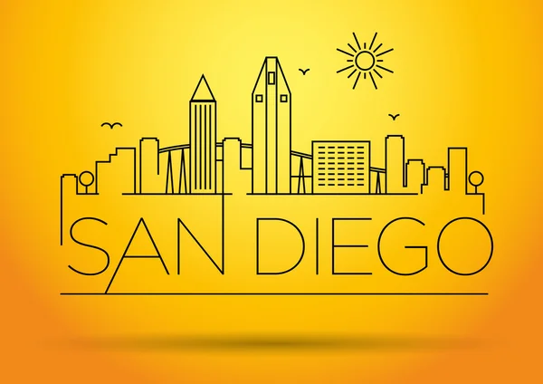 Linjära San Diego City siluett — Stock vektor
