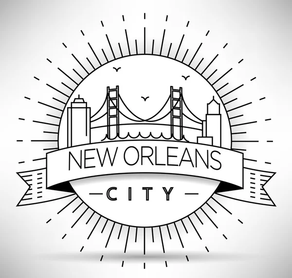 Lineær New Orleans City Silhouette – Stock-vektor