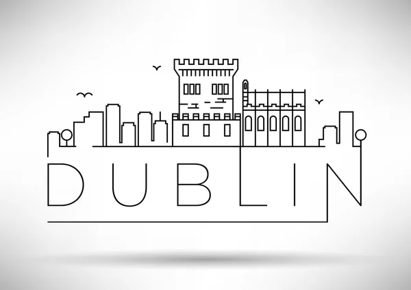 Lineaire Dublin stad silhouet — Stockvector