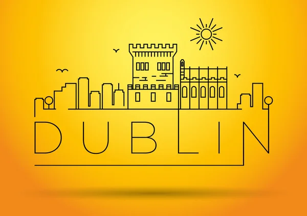 Lineaire Dublin stad silhouet — Stockvector