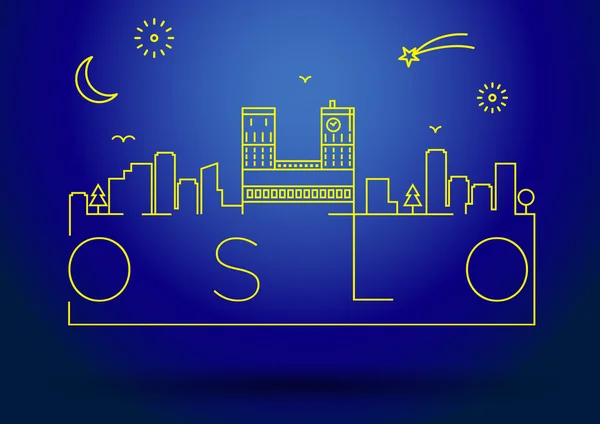 Linear Oslo City Silhouette — Stock Vector