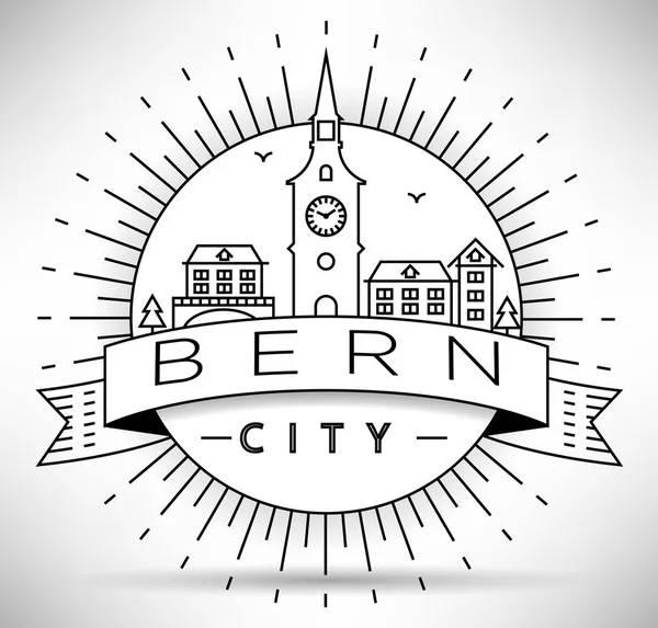 Doğrusal Bern şehir silueti — Stok Vektör