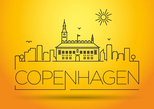 Силует лінійних міста Копенгаген — стоковий вектор