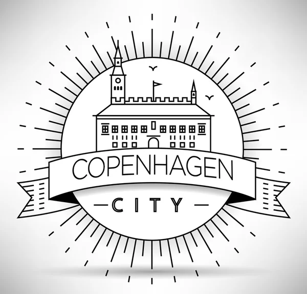 Silhouette linéaire de Copenhague — Image vectorielle