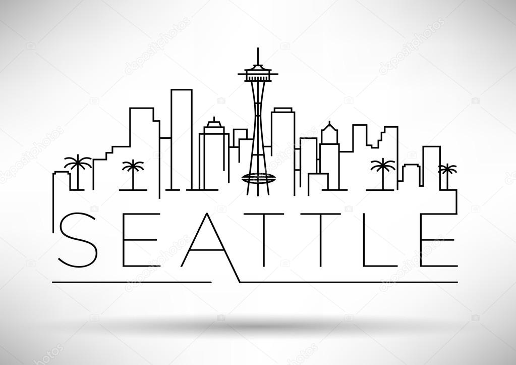 Linear Seattle City Silhouette