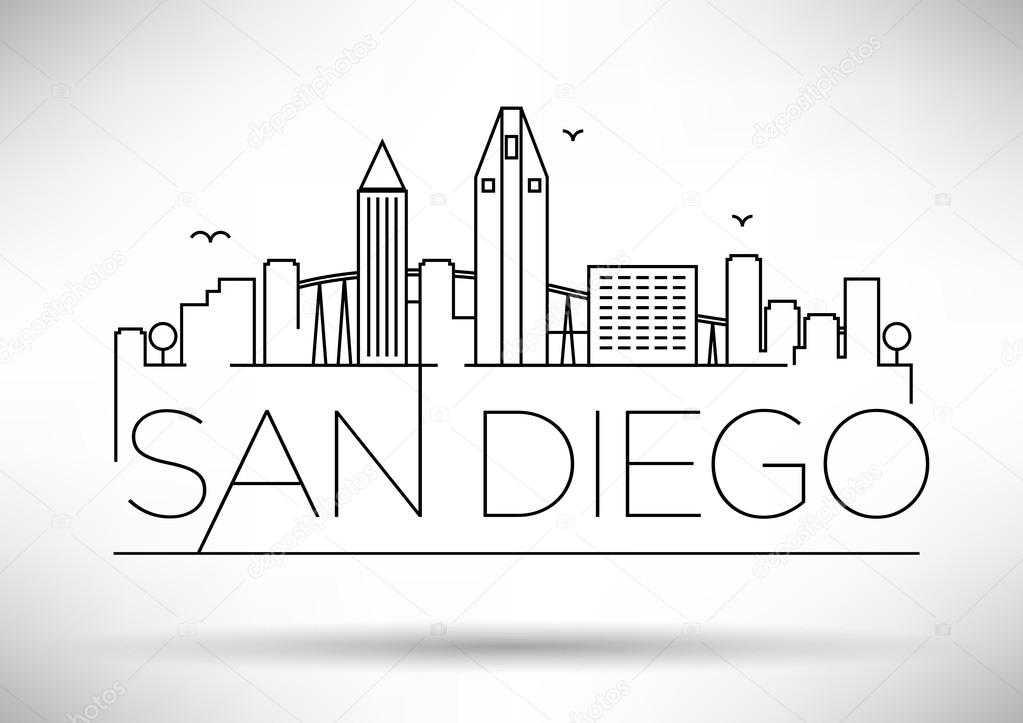 Linear San Diego City Silhouette