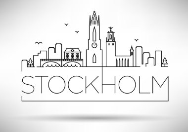 Stockholm şehir silueti Tipografik Tasarım