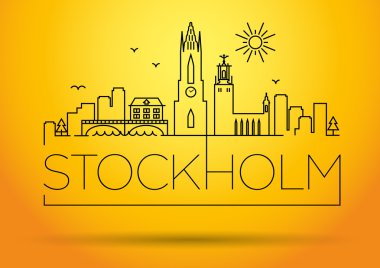 Stockholm şehir silueti Tipografik Tasarım